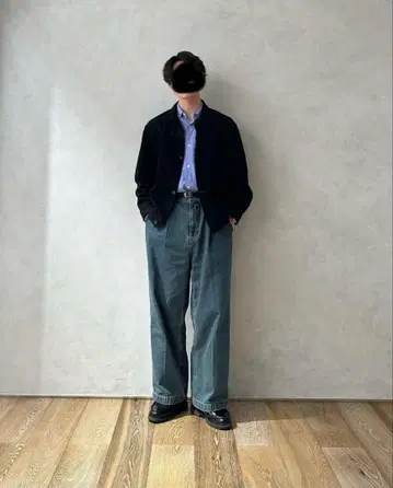 WETTEMPT 원턱 데님 트라우저 라이트 블루 M