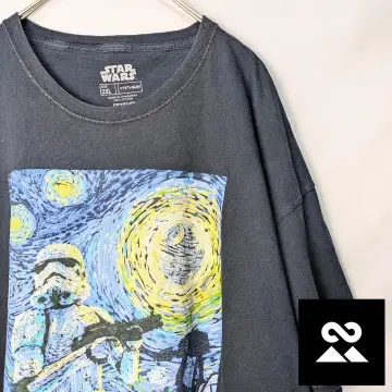 STAR WARS 티셔츠 오버 사이즈 스톰 트루퍼 고흐풍 블랙
