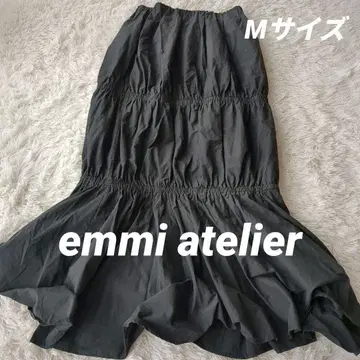 에미아틀리에 emmi atelier 코튼 밴딩 개더 스커트 M 블랙
