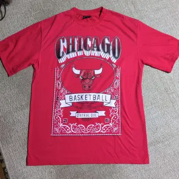 BULLS 티셔츠 L 사이즈 레드 CHICAGO BASKETBALL