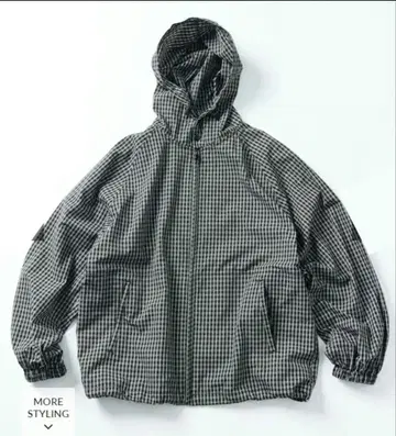 FREAK'S STORE 빅 실루엣 체크 지퍼 업 후디