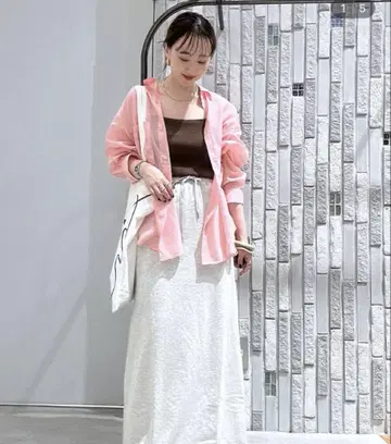 렙심 시어 긴팔 셔츠 핑크
