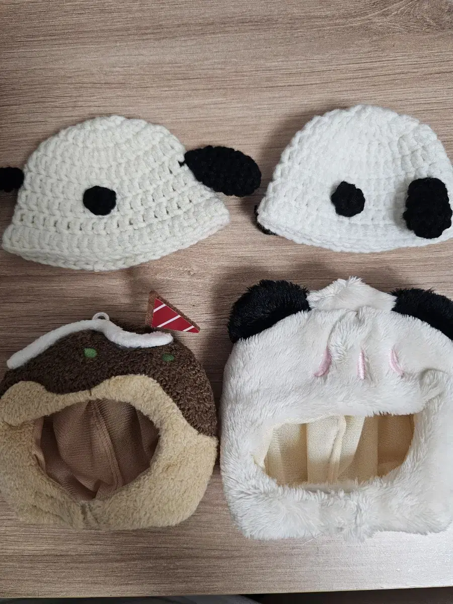 10cm 인형 모자 타코야키 판다만두 스누피 뜨개옷