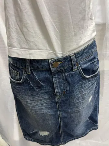 데님 스커트 데미지 가공