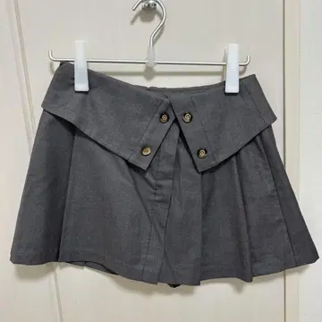herlipto 플리츠 미니 스커트 회색 M