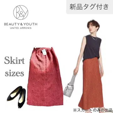 택 포함 새상품 BEAUTY&YOUTH 빨간색 스커트 S