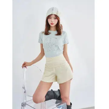 다리치 더블 크로스 벨트 숏 팬츠 S IVO 아이보리 화이트