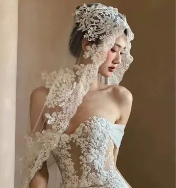 고급 베일] 사전 촬영 사진이 가장 잘 나오는 웨딩 베일, 결혼식