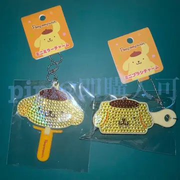 푸딩 미니 거울 참 미니 브러쉬 참 산리오