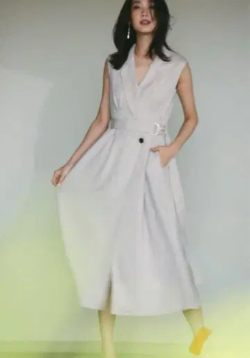 프레이 아이디 린넨 라이크 트윌 테일러드 원피스