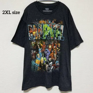 MARVEL 캐릭터 모음 로고 티셔츠 2XL US 구제 의류 빅 사이즈