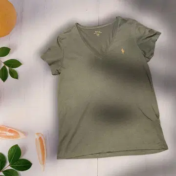 POLO RaIph Lauren V넥 티셔츠 카키 L