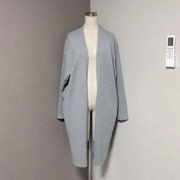 롤리즈팜 리브 니트 롱 가디건 그레이 L