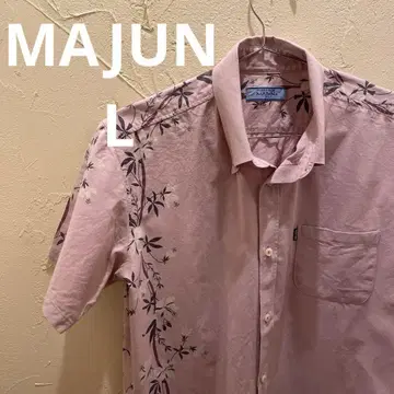 MAJUN 마준 카리유시 의류 꽃무늬 반팔 셔츠 L 사이즈