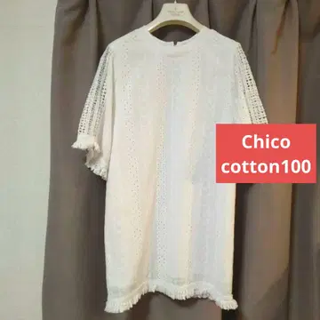 유행 코튼 레이스 프린지 밑단 컷 레이스 미니 원피스 튜닉 미사용