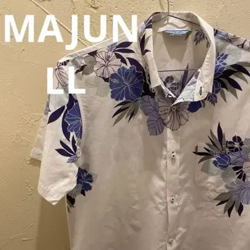 MAJUN 마준 카리유시 의류 꽃무늬 반팔 알로하 셔츠 L 사이즈