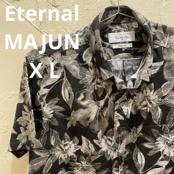 MAJUN 마준 카리유시 의류 플라워 프린트 반팔 셔츠 XL