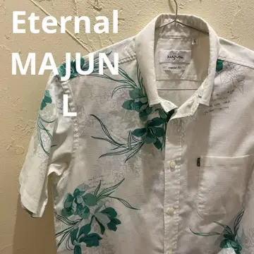 MAJUN 마준 카리유시 의류 꽃무늬 알로하 셔츠 L 사이즈
