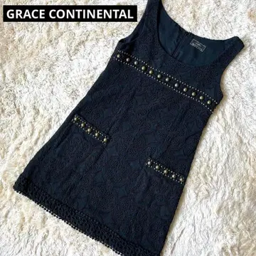 GRACE CONTINENTAL 슬리브리스 원피스 레이스 스터드