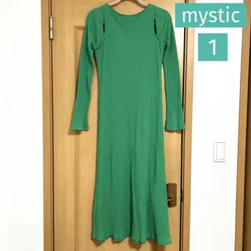 mystic 컷 아웃 리브 원피스 여성용 그린 S 사이즈