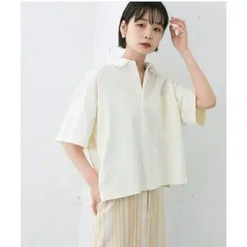 새상품급 KBF 박스 실루엣 라거 셔츠 아이보리