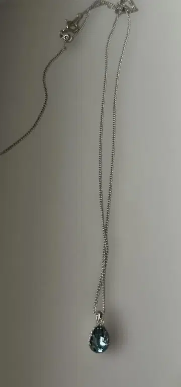 스와로브스키 크리스탈 아쿠아 마린 목걸이 조절 가능 50cm