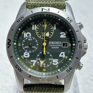 세이코 SEIKO 7T92-0DX0 크로노그래프 카키 고정 상품 새상품급