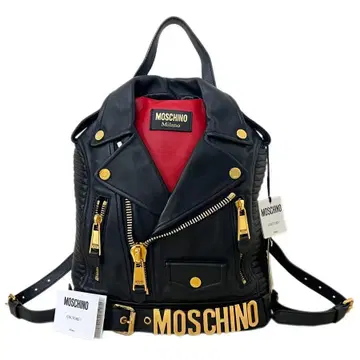 MOSCHINO 모스키노 라이더 바이커 가죽 백팩 레어 레어
