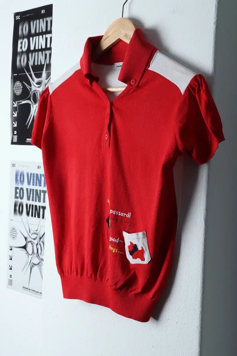 W(M) Passardi Short Sleeve Kara T-Shirt Golf Knit Red-134E0