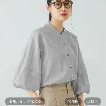 소매 벌룬 블라우스 8부 길이 글로벌 워크 새상품급