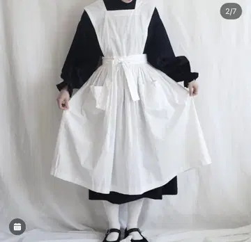 올리브 에이프런 원피스