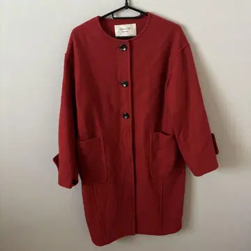spick and span 울 노카라 코트 자켓 레드