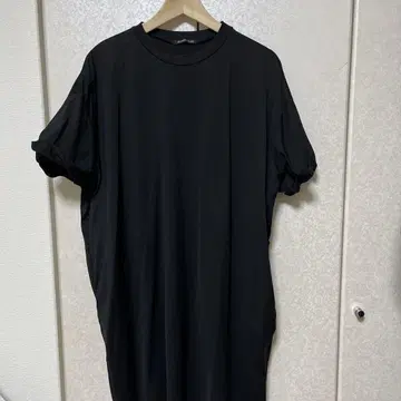 mizuiro ind 블랙 티셔츠 원피스 반팔