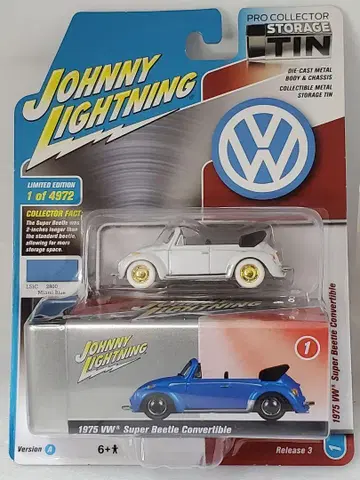 조니 라이트닝 1975 VW 슈퍼 비틀 컨버터블 (화이트 L)