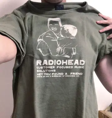 공식 radiohead 밴딩 티셔츠 S 사이즈 오리지널