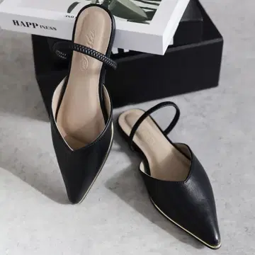 블랙 스틸레토 샌들