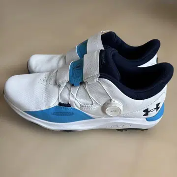 Under Armour HOVR 골프화 화이트/블루 찡 장식