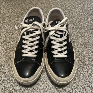 컨버스 원스타 블랙 가죽 23.5cm