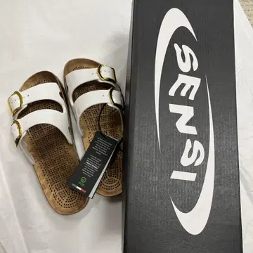 SENSI 화이트 컴포트 샌들 사이즈 8 이탈리아