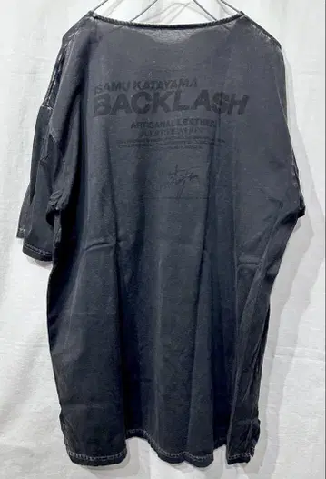 BACKLASH 제품 염색 티셔츠/백 러쉬 티셔츠 가죽 데님 팬츠
