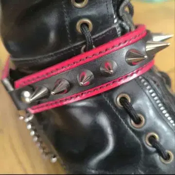 스파이크 스터드 부츠 벨트(RED/BLACK)