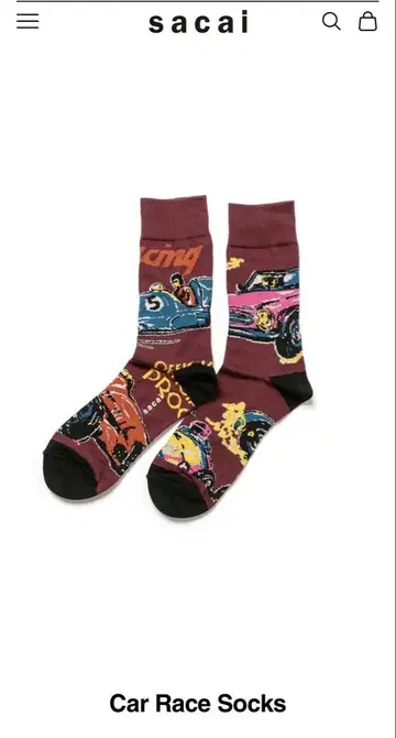 미사용 새상품 사카이 Car Race Socks 사카이 삭스 양말 3