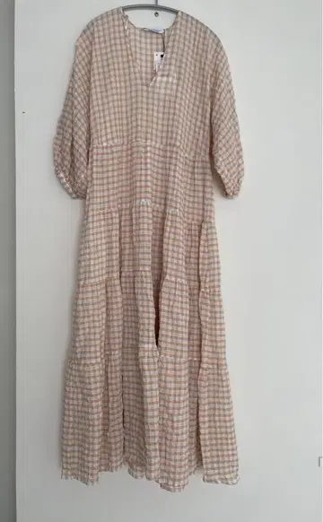 Zara 깅엄 체크 롱 원피스 [미사용 새상품]