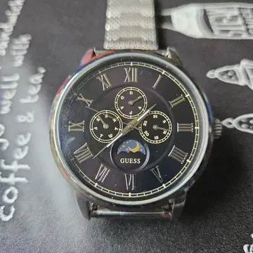 GUESS 크로노그래프 손목시계 블랙