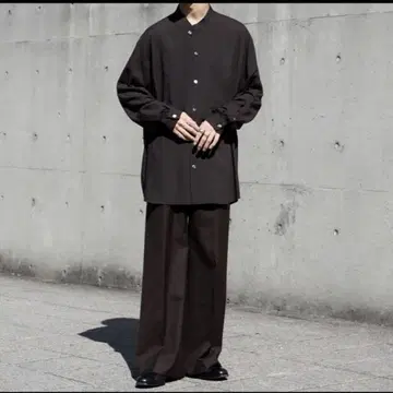 N.M. 옥스퍼드 귀장 직선 팬츠 - 브라운