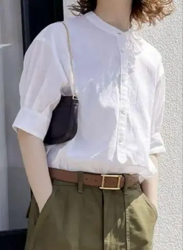 Spick & Span HERDMANS 턱 슬리브 셔츠 린넨