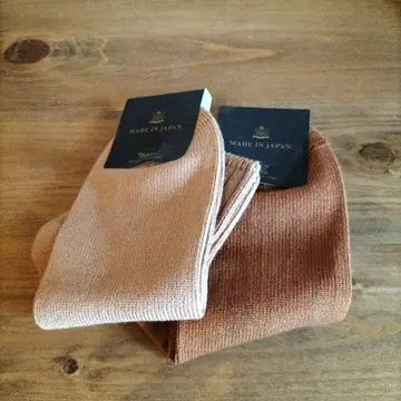 일본제 코튼 삭스 2켤레 세트 베이지 브라운