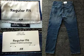H&M 레귤러 핏 데님 팬츠 W30 L30