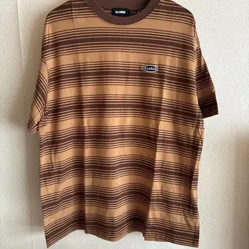 XLARGE XL 티셔츠 브라운 스트라이프