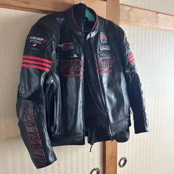 FLAGSHIP 플래그십 바이크 남성용 가죽 자켓 이너 포함 XL